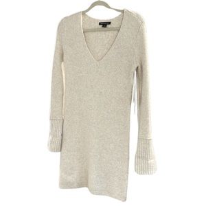 Nordstrom Something Navy Beige Oatmeal Light‎ Heather sweater dress Size XS NWT